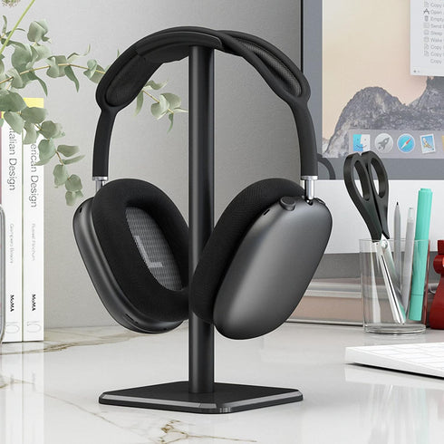 VBESTLIFE Headphone Stand, Earphone Holder with Aluminum Supporting Bar for All Headphones Size (Black)