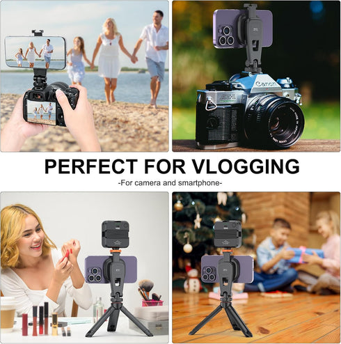 VRIG MG-03 16 15 14 13 12 360 Magnetic Phone Tripod Mount, Tripod Mount for Magsafe Cold Shoe for iPhone Series
