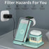 5 in 1 Foldable Wireless Fast Charger with Night Light Transparent Clock for Apple Devices, iPhone 15/14/13/12/11 Pro