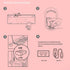 FOPETT Wireless Keyboard and Mouse Sets, Reliable 2.4 GHz Connectivity for PC, Laptop, Smart TV, Pink