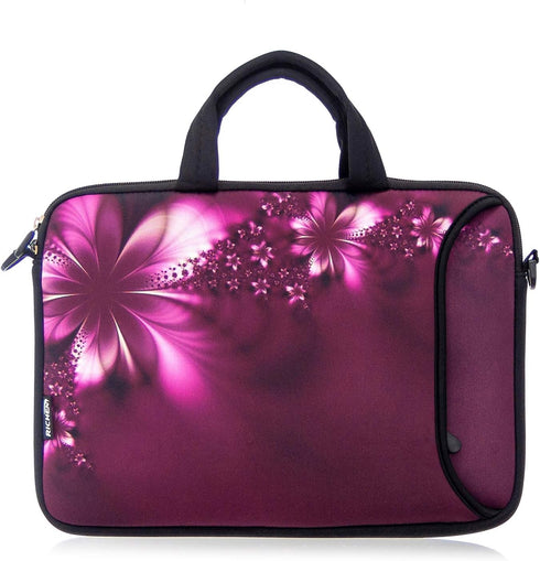 RICHEN 10 inches Messenger Bag Carrying Case Sleeve with Handle Accessory Pocket Fits 7 to 10-Inch Laptops/Notebook/ebooks/Kids tablet/Pad (7-10.2 inch, Flowers) by RICHEN