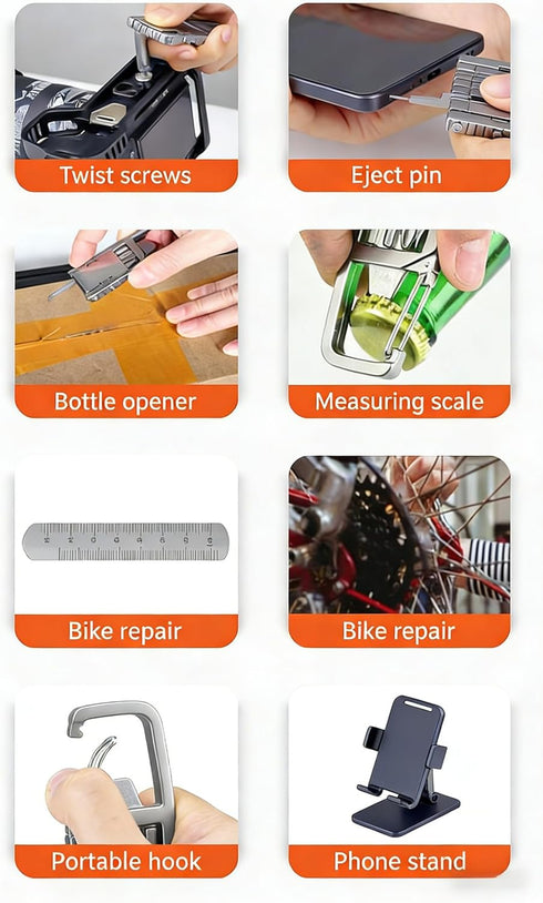 YePeiJun 13 1 Multifunctional Sim Card Ejector Tool in Carabiner Tool with Sim Card Pin Screwdrivers Wrenches Ruler