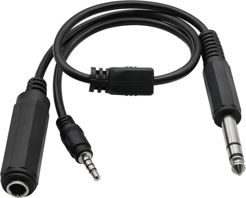 GINTOOYUN 6.35mm TRS Male to 1/4 TRS Female Stereo Headphone Y Splitter Extension Cable