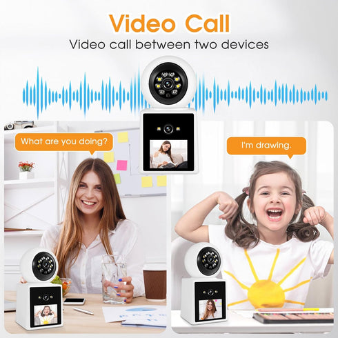 Two-Way Video Call Security Camera, 1080P Indoor Home Camera, Baby/Elderly/Sitter/Dog/Pet Camera with Mobile Apps
