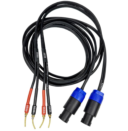 CESS-276-6f Braided-Type Pin Banana Plug to Speakon Speaker Cable, 12 Gauge Wires (6 Feet)