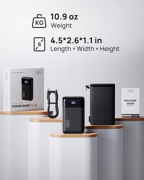 INIU Power Bank 20000mAh, Smallest 22.5W Portable Charger, USB C in&Output Fast Charging Mini Battery Pack for iPhone