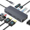 YUANSHAN Docking Station Dual Monitor, 10-in-1 USB C Hub with Dual 4K HDMI,