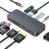YUANSHAN Docking Station Dual Monitor, 10-in-1 USB C Hub with Dual 4K HDMI,
