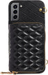 Furiet Detachable Crossbody Strap Wallet Case for Samsung Galaxy S21 Plus, Multi Card Slots and Zipper Purse Cover