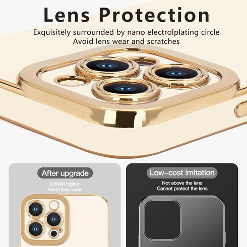 Lafunda Designed for iPhone 15 Pro Max Case, Cute Luxury Plating Case for Women Girls with Camera Protection Shockproof