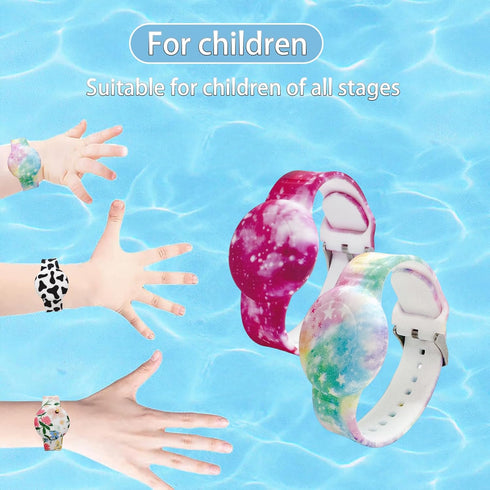 Waterproof AirTag Bracelet for Kids, Soft Silicone Hidden Holder Case for Apple Airtag, Adjustable Anti-Lost Strap