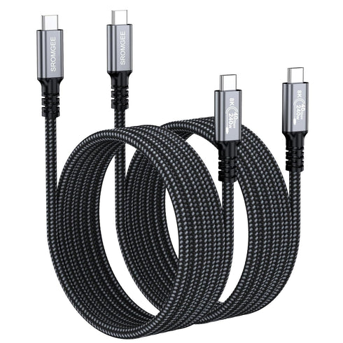 USB 4 Cable 6.6FT 2-Pack, 40Gbps 240W USB C Data Cable for