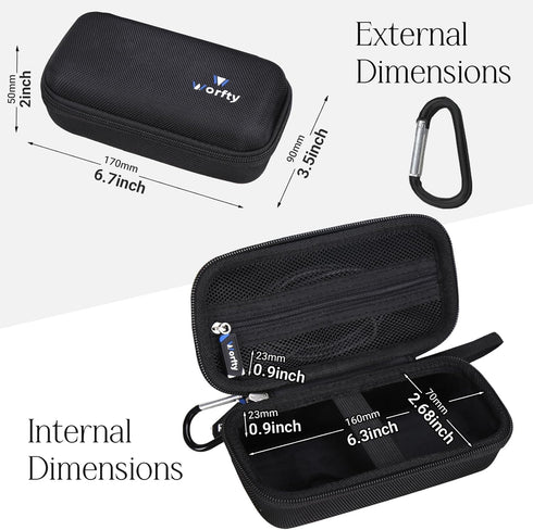 worfty Case for VRURC for VEGER for charmast Portable Power Bank Built-in Cables - Travel Protective Carrying Storage