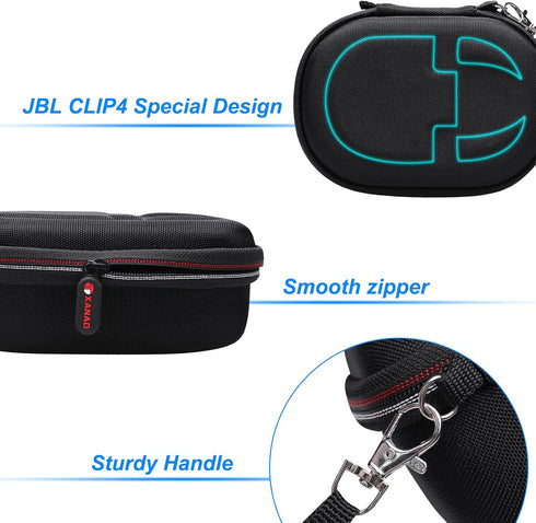 XANAD Hard Case for JBL Clip 4 or Clip 5 Portable Bluetooth Speaker, Storage Protective Travel Carrying Bag (Blue)
