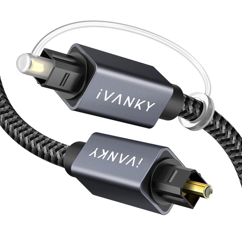 IVANKY 10ft/3M Optical Audio Cable, Long Digital Audio Fiber Optic Cord for Soundbar, TV, Home Cinema, Xbox/PS4