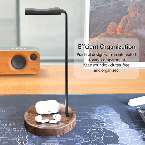 Headphone Stand for Desk, Wooden Headset Holder for Airpods Max and More