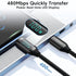 USB C to USB C Cable 100W Fast Charging Type C Charge Cable with LED Display, 480Mbps Nylon Braided for MacBook