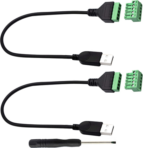 zdyCGTime USB 2.0 A Screw Terminal Block Connector Cable - USB 2.0 A Male Plug to 5 Pin/Way Female Bolt Screw