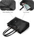 LOVEVOOK 15.6 Inch Laptop Tote Bag for Women Waterproof Leather Computer Bags Business Office Work Briefcase Black