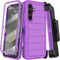Heavy Duty Shockproof Drop Protection Case for Samsung Galaxy S24 with Belt Clip Holster & Kickstand, Built-in Screen