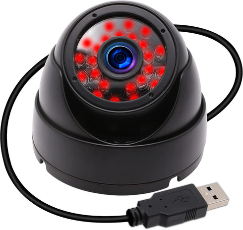 MMlove 720P USB Dome Camera with Night Vision, Waterproof, IR Cut & LED, Plug&Play Outdoor/Indoor Security Camera