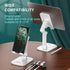 Foldable Adjustable Cell Phone Stand for iPhone 12 and All Smartphones, Heavy Duty Mobile Stand, Tablet Holder