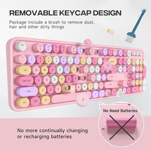 Dilter 104 Wired Keyboard, Keys Full-Sized Typewriter Keyboards, USB Plug and Play Office Keyboard with Number Pad