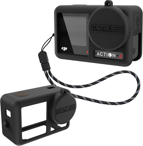 Silicone Protective Sleeve Cover for DJI Osmo Action 4/3 Camera, Lens Protector Cap with Anti-Lost Rope