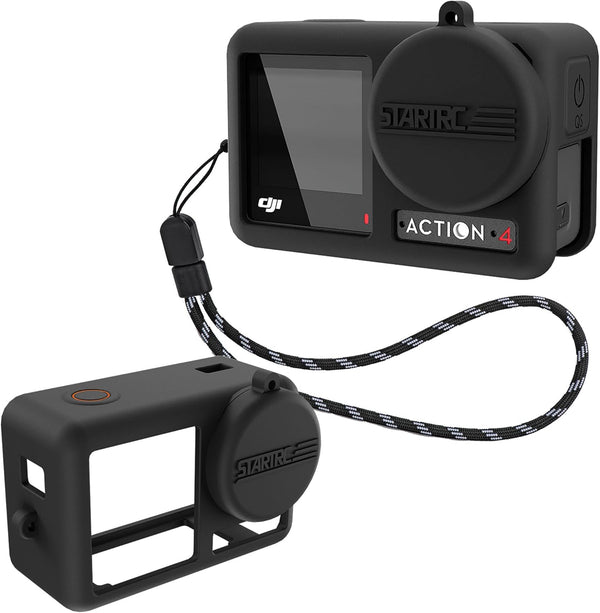 Silicone Protective Sleeve Cover for DJI Osmo Action 4/3 Camera, Lens Protector Cap with Anti-Lost Rope