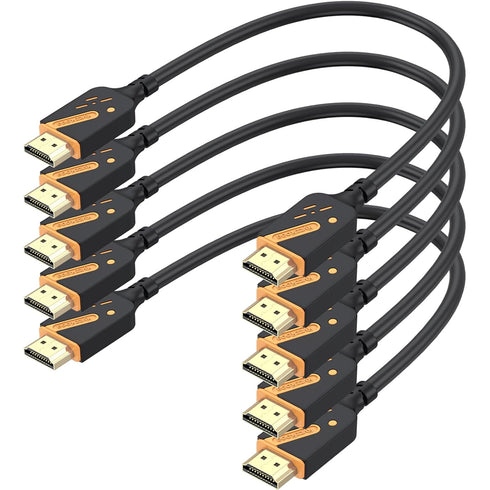 Short HDMI Cable 1 Foot, 5-Pack, 18Gbps High Speed HDMI 2.0 Cable