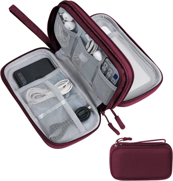 Skycase Electronic Organizer Travel Case - Waterproof Travel Cord Organizer Pouches for Accessories, Red