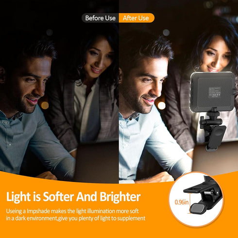 XINBAOHONG Rechargeable Selfie Light, Clip Fill Light for Phone Laptop Tablet Portable Light for Video Conference Live