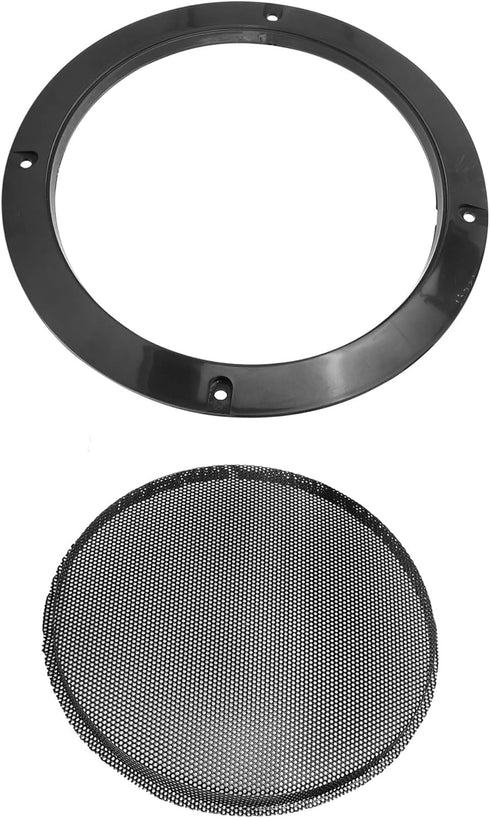 Unifizz 2pcs 7 Inch Metal Glossy Car Audio Speaker Cover Mesh Subwoofer Grill Protector, Black