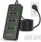 Universal Power Strip with 6 Outlets, 4 USB, 2 USB C Ports, 3.1A Fast Charge, Flat Plug Extension Cord for Home Office