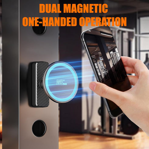 welvath 17 16 15 14 13 12 Dual Magnetic Phone Holder for Gym, Workout, Kitchen or Any Metal Surface, Magnet Base Mount