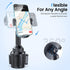 Cup Holder Phone Mount with Wireless Car Charger 15W Qi Fast Charging, Adjustable Cupholder Phone Holder for iPhone
