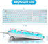 Owpkeenthy White Typewriter Gaming Keyboard Full-Size Quiet Keyboard with Ice Blue Backlit Light Up