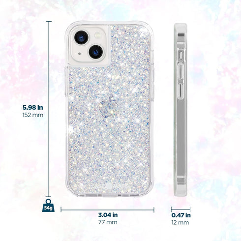 Case-Mate Twinkle Stardust iPhone 13 Case for Women - Luxury Glitter, 10ft Drop Protection, Wireless Charging, Shock