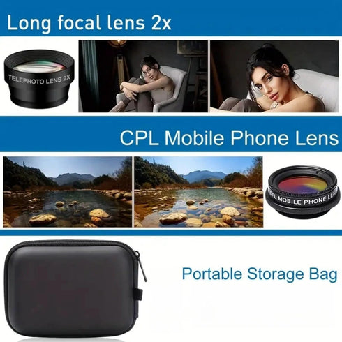 RayHenry 7 1, Phone Camera Lens Kit in Fish Eye + Wide Angle + Macro Camera Lenses, Cell Phone Len Attachments