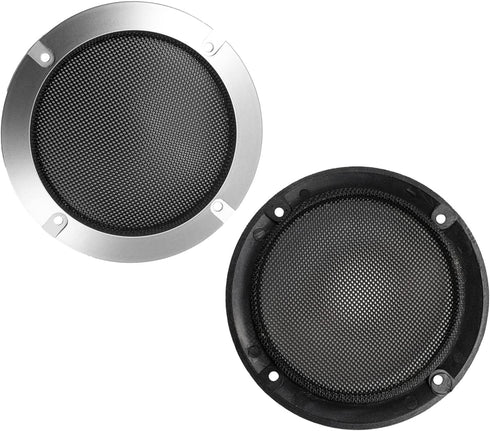Fielect 2 Pcs 4" Speaker Grill Mesh - Decorative Circle Woofer Guard Protector Cover with 8 Screws (Silver)