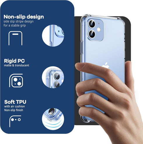 ORIbox Clear iPhone 11 Case, Translucent Matte Case with Soft Edges for Women Men Girls Boys Kids