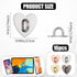 Qianyu 16 360Rotation Pcs Cell Phone Ring Holder Grips Finger Ring Stand Heart Cute Universal Adhesive Metal Hook