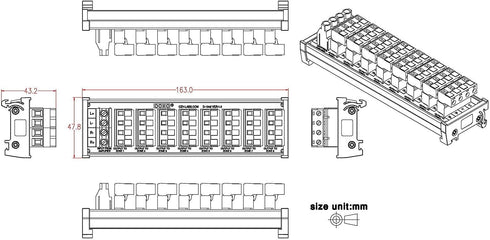 OONO Whole House Audio Stereo - 8-Zone Speaker Distribution Module with DIN Rail Mount Carrier