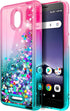 NZND Case for Wiko Ride 2 (U520AS) with Tempered Glass Screen Protector, Glitter Liquid Floating Case