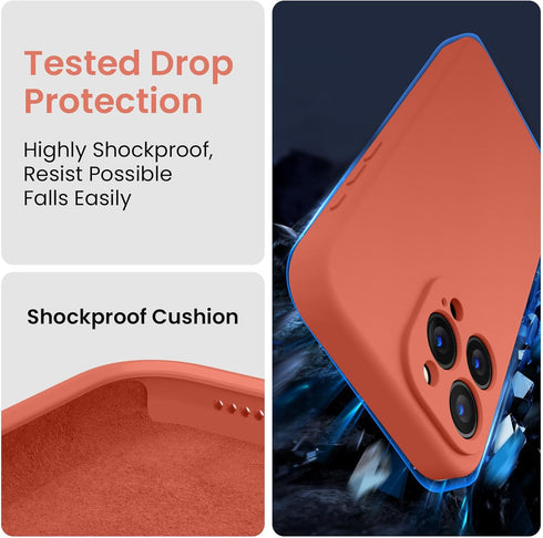 FireNova iPhone 15 Pro Case, Pink Pomelo, 6.1", Silicone, Camera Protection, Soft Microfiber Lining, Includes 2 Screen
