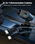 4 in 1 Retractable Car Charger, 60W Fast Phone Charger with Cord, Compatible with iPhone 15/14/13/12/11 Pro Max