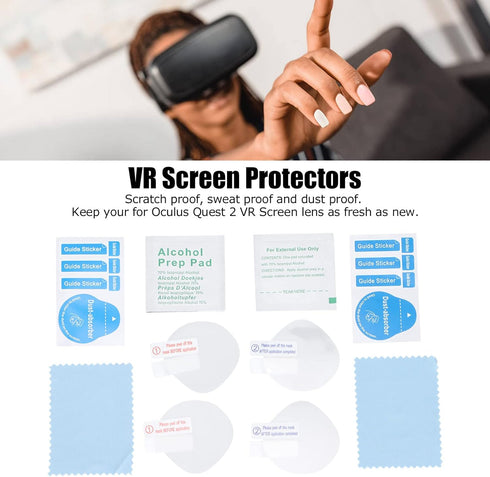 4Pcs Protective Film Lens Protector for Oculus Quest 2, Scratch-Resistant VR Screen Cover Protectors for Virtual Reality