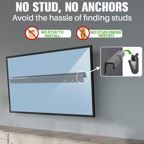 AENTGIU 32-75 Inch 600x400mm, 150 lbs Studless TV Wall Mount, No Drill Drywall TV Mount for Smart TVs, Max VESA Low