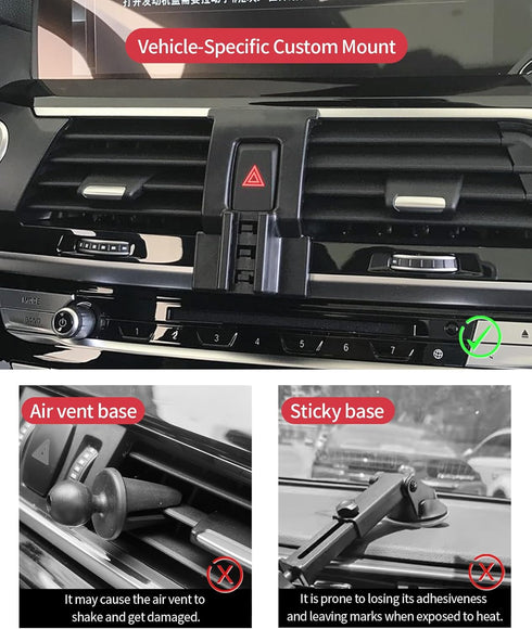 MaserWeller X3 2018-2021 X4 2019-2021 360 Car Phone Holder for BMW BMW Accessories, Rotation Phone Mount Compatible