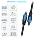 1.5FT 24K PS4 BlueRigger Toslink - Digital Optical Audio Cable - - (Fiber Optic Cable, Gold-Plated) S/PDIF Digital